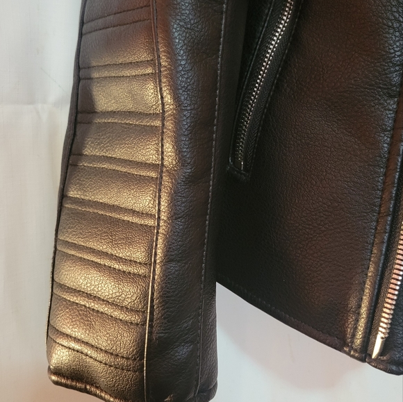 Mens Zara Leather Biker Jacket - Picture 10 of 10